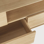 Whitebird TV cupboard - varnished oak - 1 door - 1 flip - down door - 2 drawers White Cliff Studio Media Console