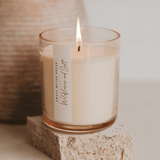 Wildflowers and Salt Soy Candle - Tinted Glass Jar - 12 oz White Cliff Studio Candles and Candle Accessories