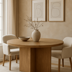 Woodson Dining Table 60" Natural White Cliff Studio Round Dining Tables