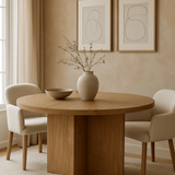 Woodson Dining Table 60" Natural White Cliff Studio Round Dining Tables