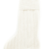 Wool Knit Stocking in Cream White Cliff Studio Holiday Decor