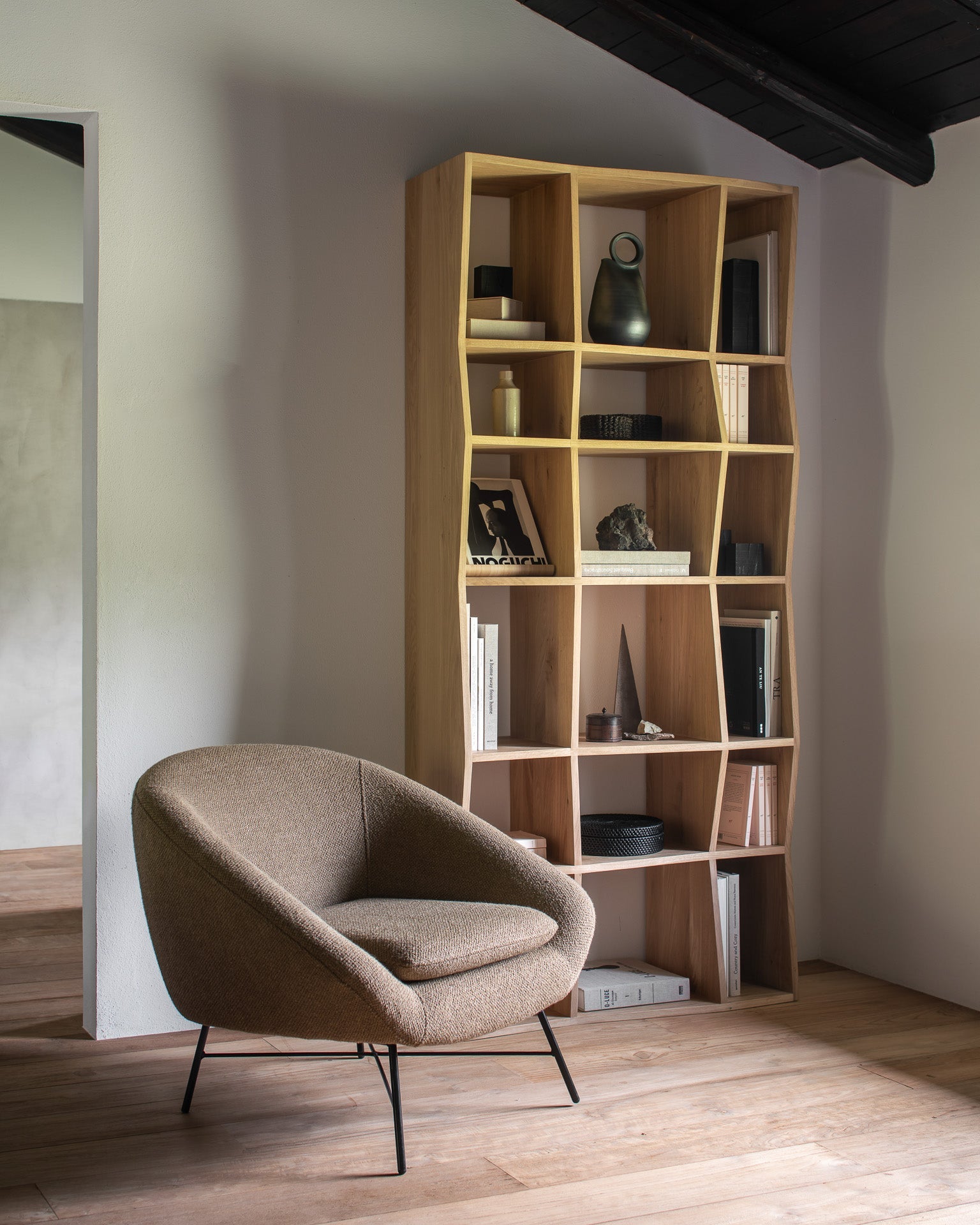 Z rack - oak - small White Cliff Studio Wall Shelf