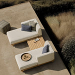 Zahara outdoor pouf - Blue Stripe fabric White Cliff Studio Outdoor Ottoman