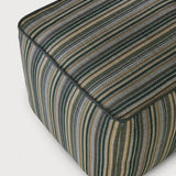 Zahara outdoor pouf - Blue Stripe fabric White Cliff Studio Outdoor Ottoman