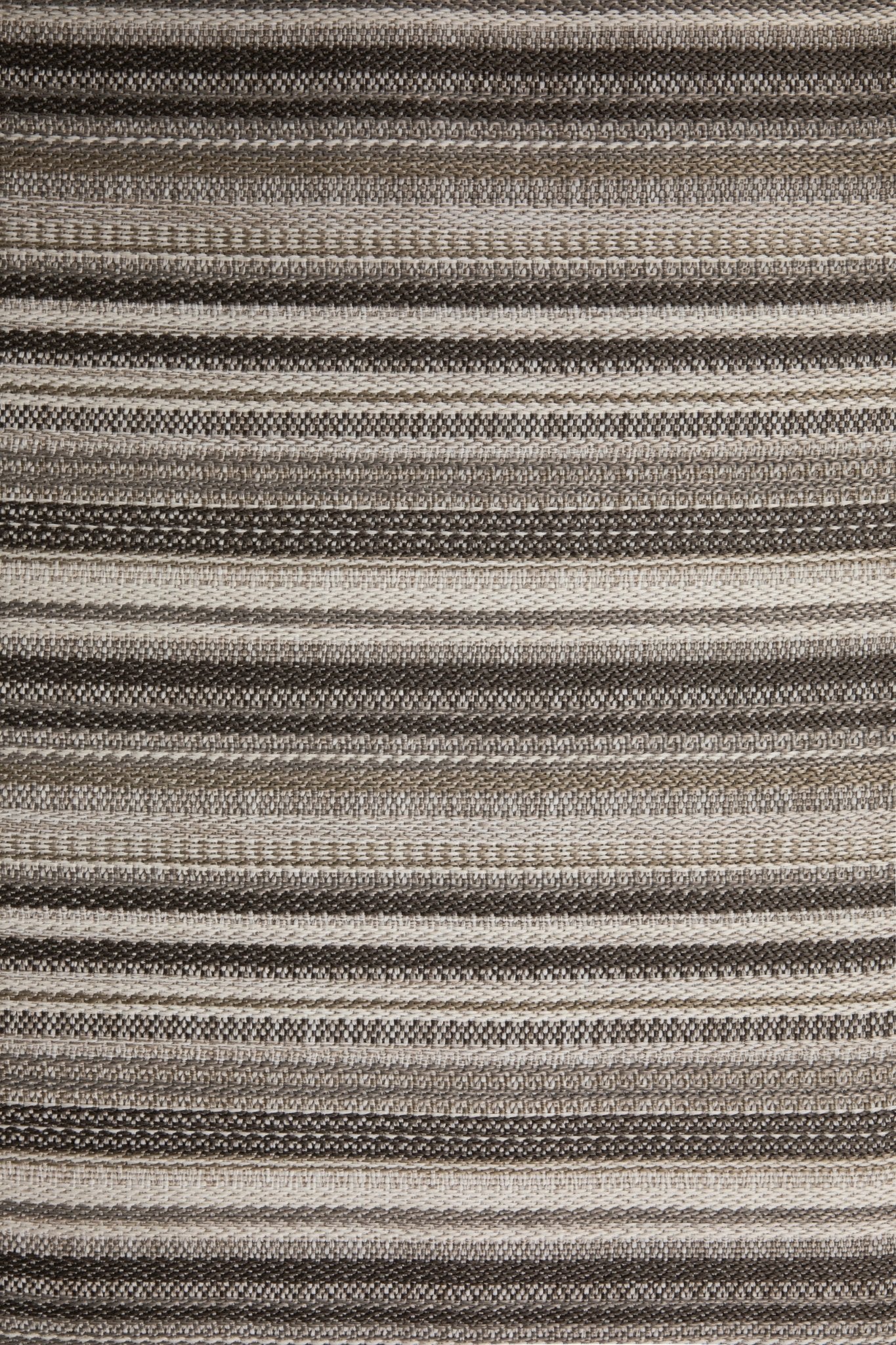 Zahara outdoor pouf - Grey Stripe fabric White Cliff Studio Outdoor Ottoman