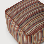 Zahara outdoor pouf - Terra Stripe fabric White Cliff Studio Outdoor Ottoman