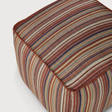 Zahara outdoor pouf - Terra Stripe fabric White Cliff Studio Outdoor Ottoman