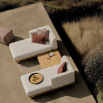 Zahara outdoor pouf - Terra Stripe fabric White Cliff Studio Outdoor Ottoman