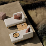 Zahara outdoor pouf - Terra Stripe fabric White Cliff Studio Outdoor Ottoman